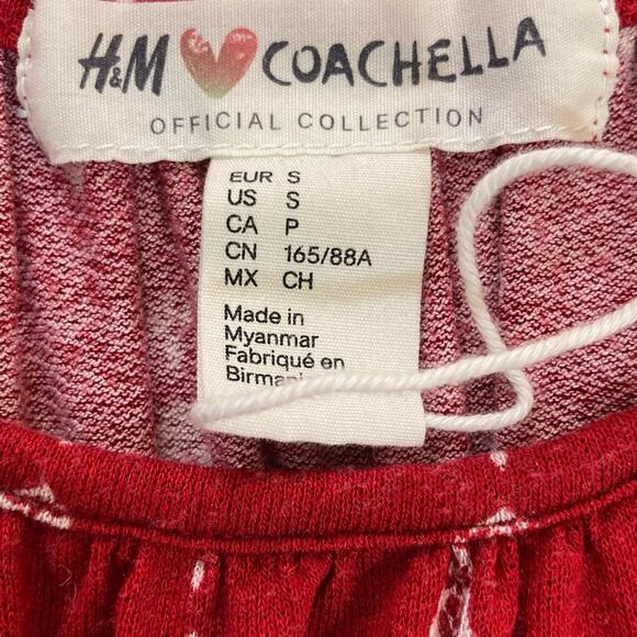 Coachella x H+M off shoulder top, Small boho red bandanna print collaboration - Picture 7 of 9